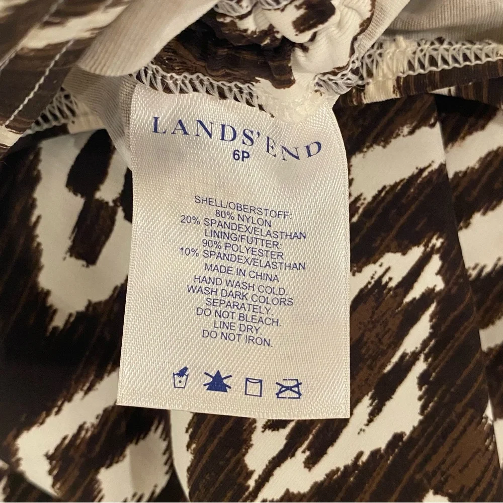Lands’ End Brown & CreamTankini Top - NWOT - Size 6P
